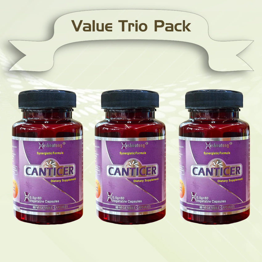 CANTICER|Proven Herbal Malignant Cell Support|12+ Years of Trust|180 Veg Capsules Value Trio Pack